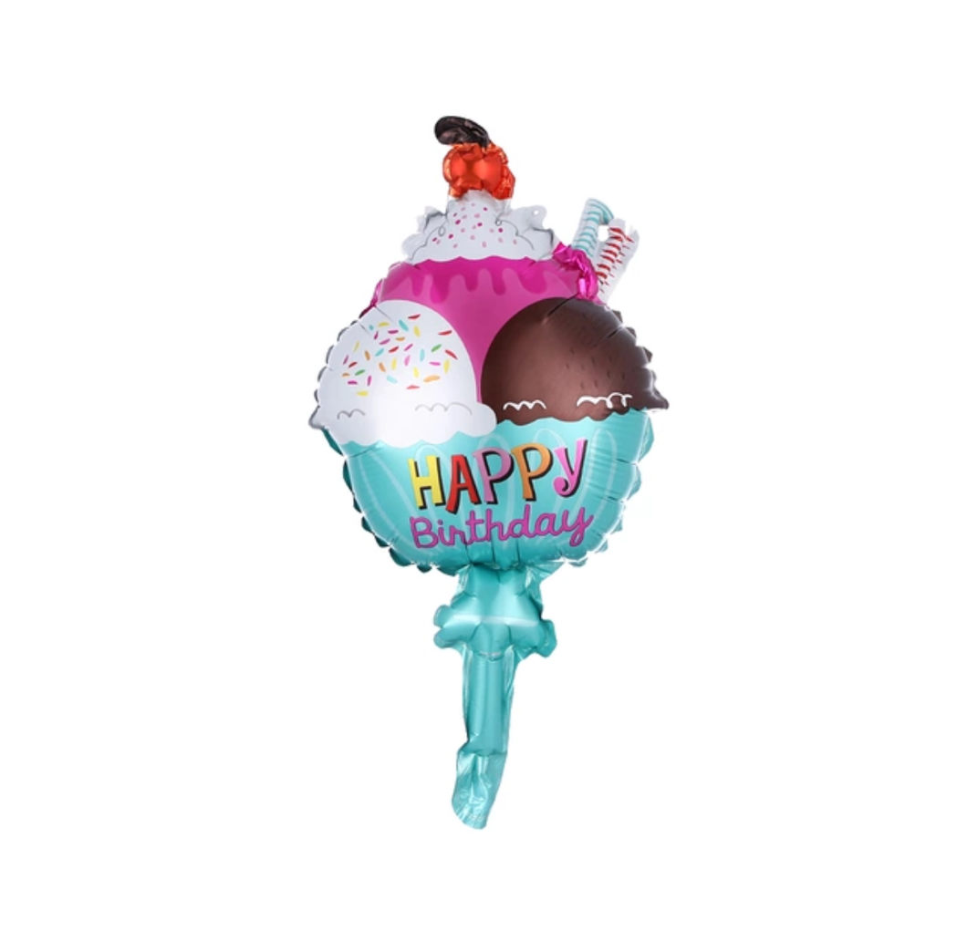 Mini HAPPY BIRTHDAY ICE CREAM DISH Foil (3/pack)